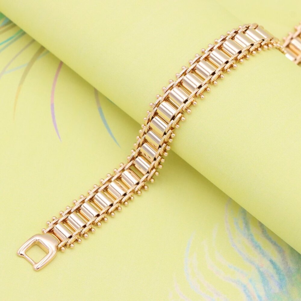 "Elegant Rose Gold Plated Bracelet with Geometric Bar Design,XPBL0910 - Picture 4 of 12